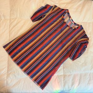 Zara Trafaluc Multicolored Mesh Stripe Top